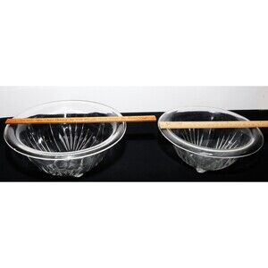 Vintage Hazel Atlas Nesting Bowls Qty: (2) Clear Serving Bowls Depression Glass